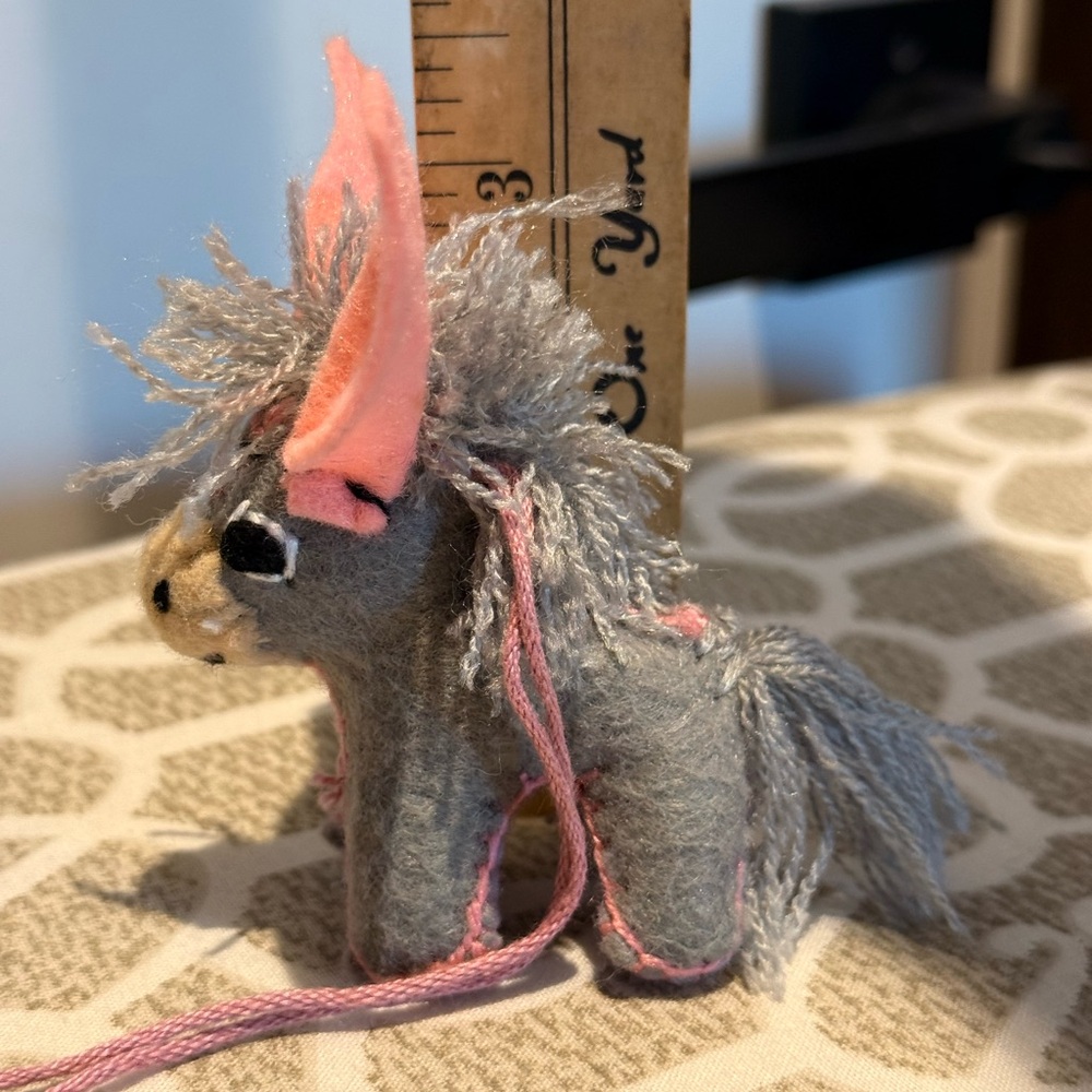 Eeyore-like donkey charm or ornament